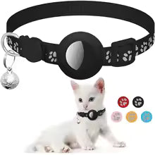 Collar para Gato Compatible con AirTag | Reflectante | Soporte Desmontable | Campana